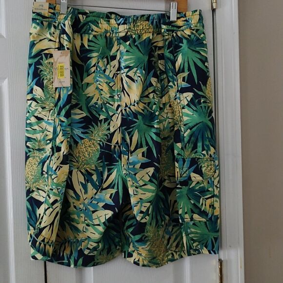 Caribbean Swimwear Mens fern pineapple print big mens swin trunks Sz 4X Sz 4X - Picture 2 of 5